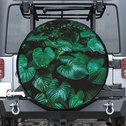 Natural Tropical Leaf Print Tire Cover