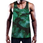 Natural Tropical Leaf Print Training Tank Top