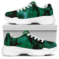 Natural Tropical Leaf Print White Chunky Shoes