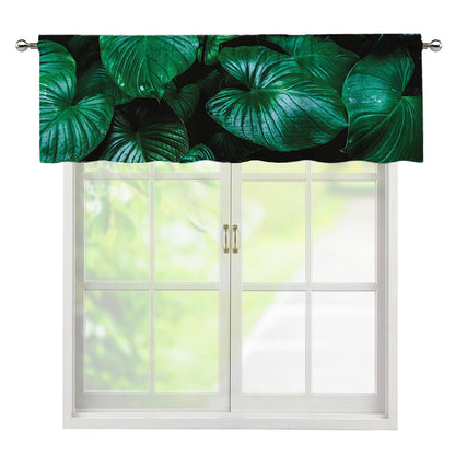 Natural Tropical Leaf Print Window Valance