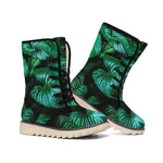 Natural Tropical Leaf Print Winter Boots
