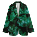 Natural Tropical Leaf Print Women's Blazer