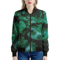Natural Tropical Leaf Print Women's Bomber Jacket