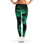 Natural Tropical Leaf Print Women's Leggings
