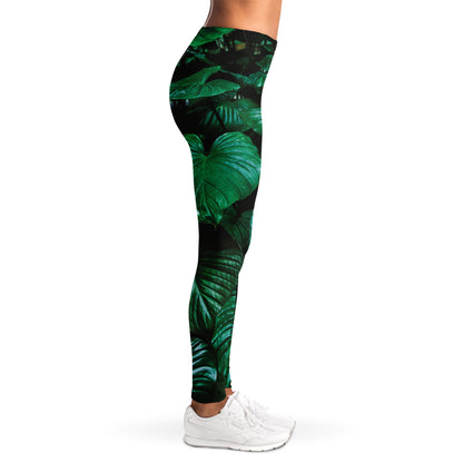 Natural Tropical Leaf Print Women's Leggings