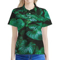 Natural Tropical Leaf Print Women's Polo Shirt