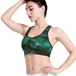 Natural Tropical Leaf Print Women's Sports Bra