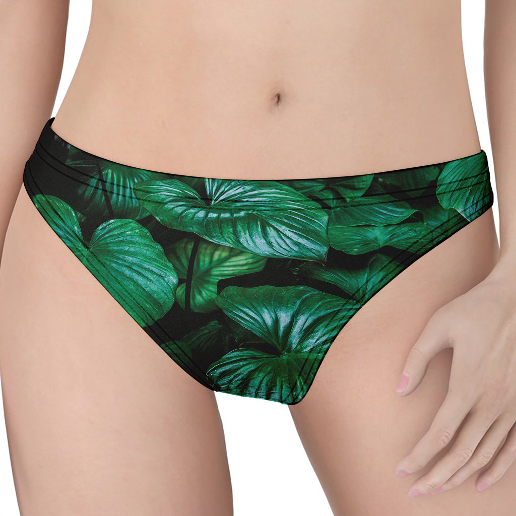 Natural Tropical Leaf Print Women's Thong