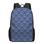 Nautical Anchor Pattern Print 17 Inch Backpack
