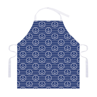 Nautical Anchor Pattern Print Adjustable Apron