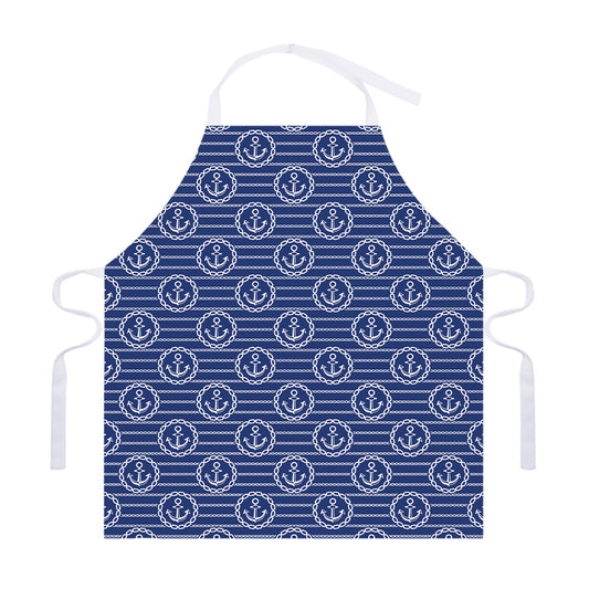 Nautical Anchor Pattern Print Adjustable Apron