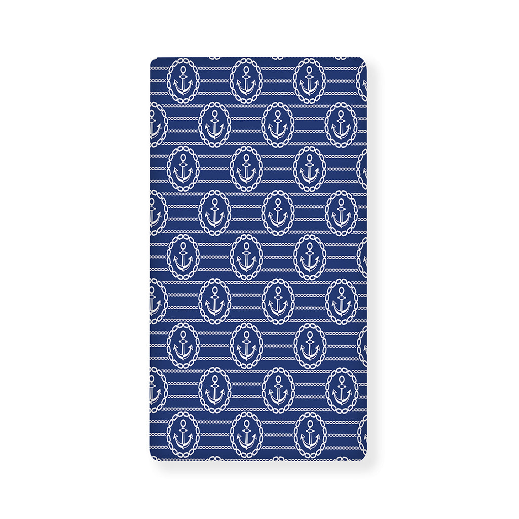 Nautical Anchor Pattern Print Baby Crib Sheet