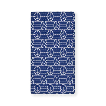 Nautical Anchor Pattern Print Baby Crib Sheet