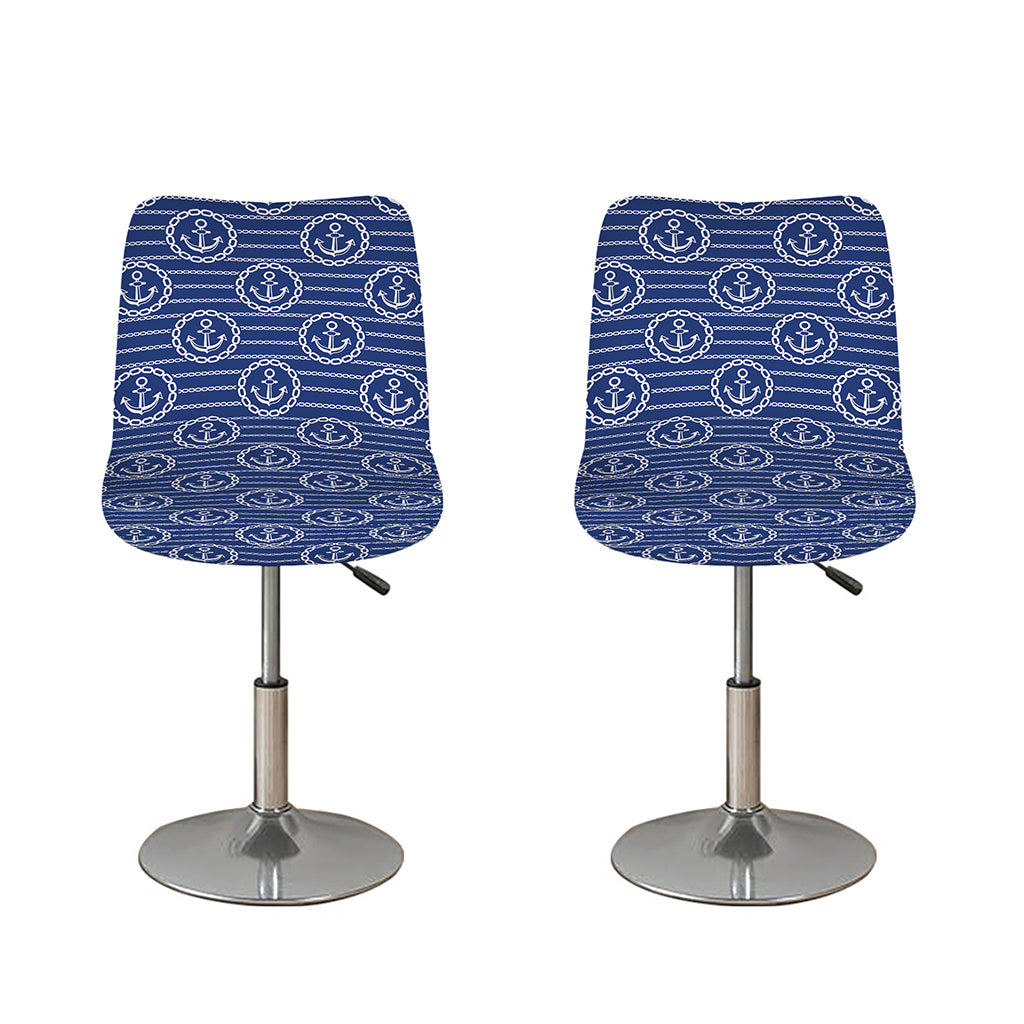 Nautical Anchor Pattern Print Bar Stool Covers