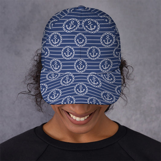 Nautical Anchor Pattern Print Baseball Cap