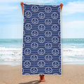 Nautical Anchor Pattern Print Beach Towel