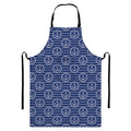 Nautical Anchor Pattern Print Bib Apron With Pocket