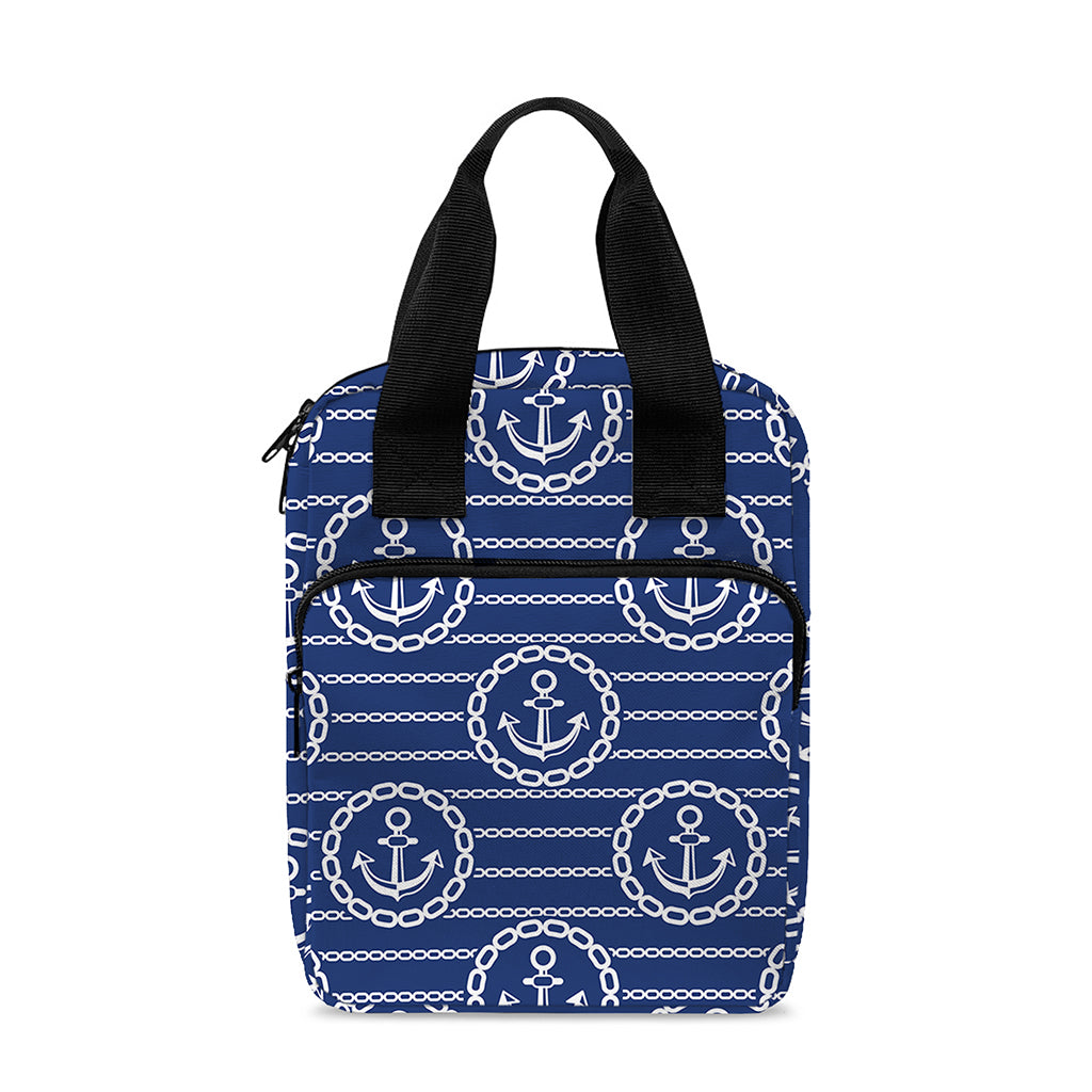 Nautical Anchor Pattern Print Bible Tote Bag