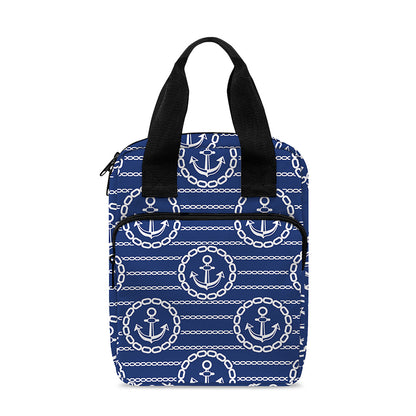 Nautical Anchor Pattern Print Bible Tote Bag