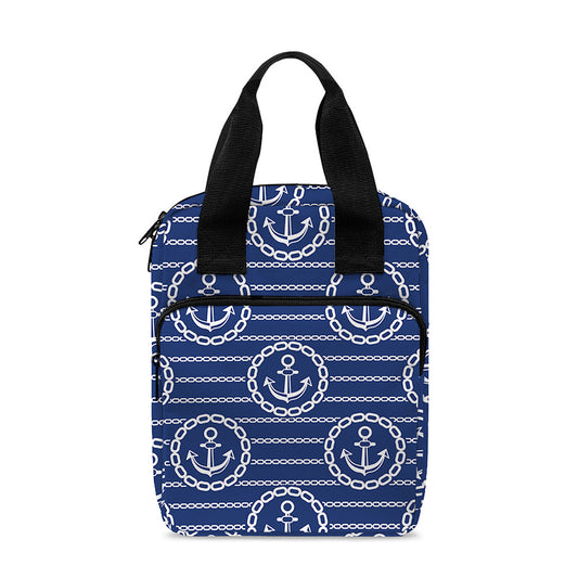 Nautical Anchor Pattern Print Bible Tote Bag