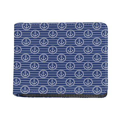 Nautical Anchor Pattern Print Bifold Wallet