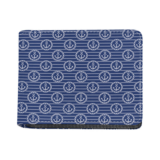 Nautical Anchor Pattern Print Bifold Wallet