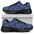 Nautical Anchor Pattern Print Black Chunky Shoes