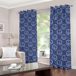 Nautical Anchor Pattern Print Blackout Grommet Curtains