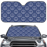 Nautical Anchor Pattern Print Car Windshield Sun Shade