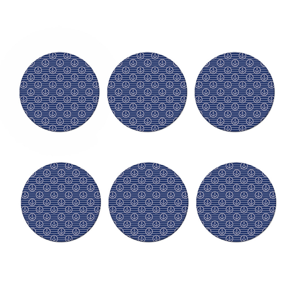 Nautical Anchor Pattern Print Coaster Set