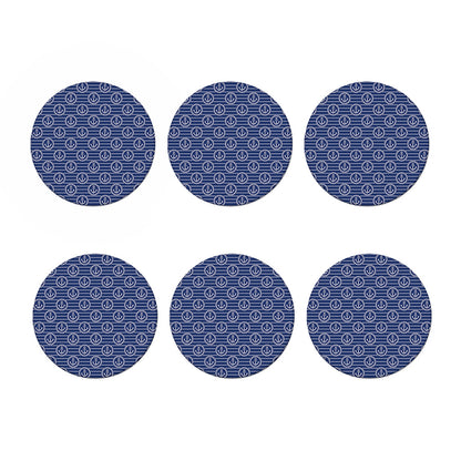 Nautical Anchor Pattern Print Coaster Set