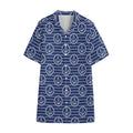 Nautical Anchor Pattern Print Cotton Hawaiian Shirt