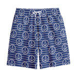 Nautical Anchor Pattern Print Cotton Shorts