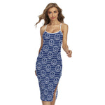 Nautical Anchor Pattern Print Cross Back Cami Dress