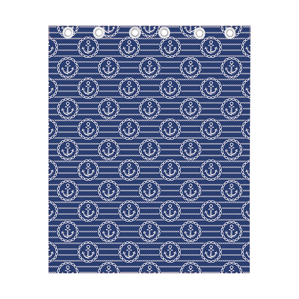 Nautical Anchor Pattern Print Curtain
