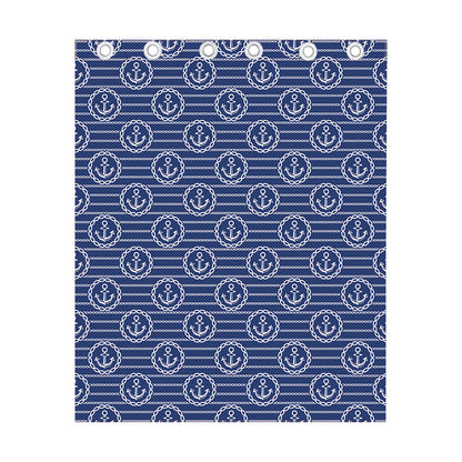 Nautical Anchor Pattern Print Curtain