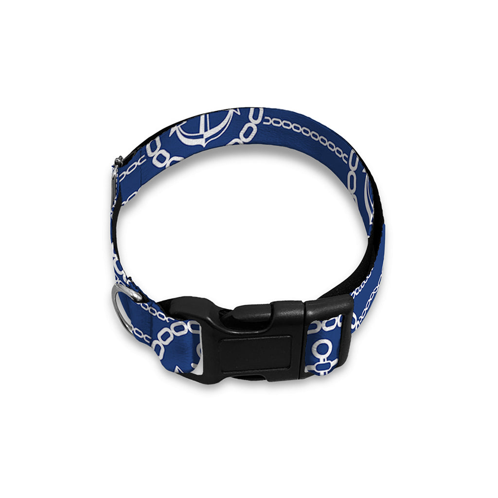 Nautical Anchor Pattern Print Dog Collar