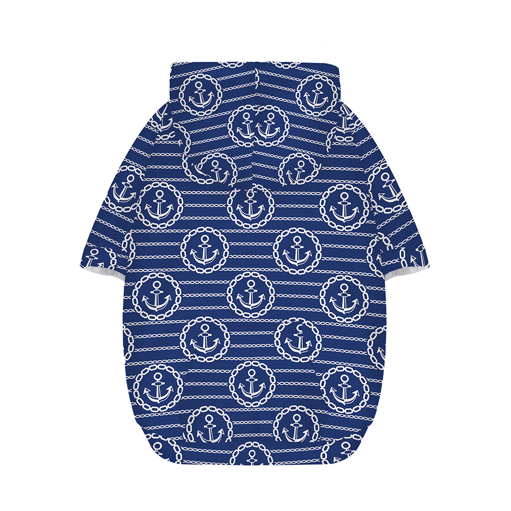 Nautical Anchor Pattern Print Dog Zip Up Hoodie