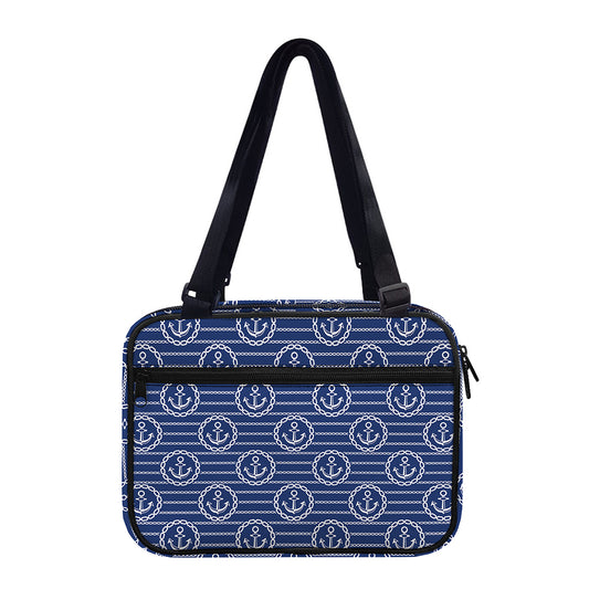 Nautical Anchor Pattern Print Double Strap Bible Bag