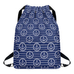 Nautical Anchor Pattern Print Drawstring Backpack