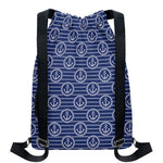 Nautical Anchor Pattern Print Drawstring Backpack