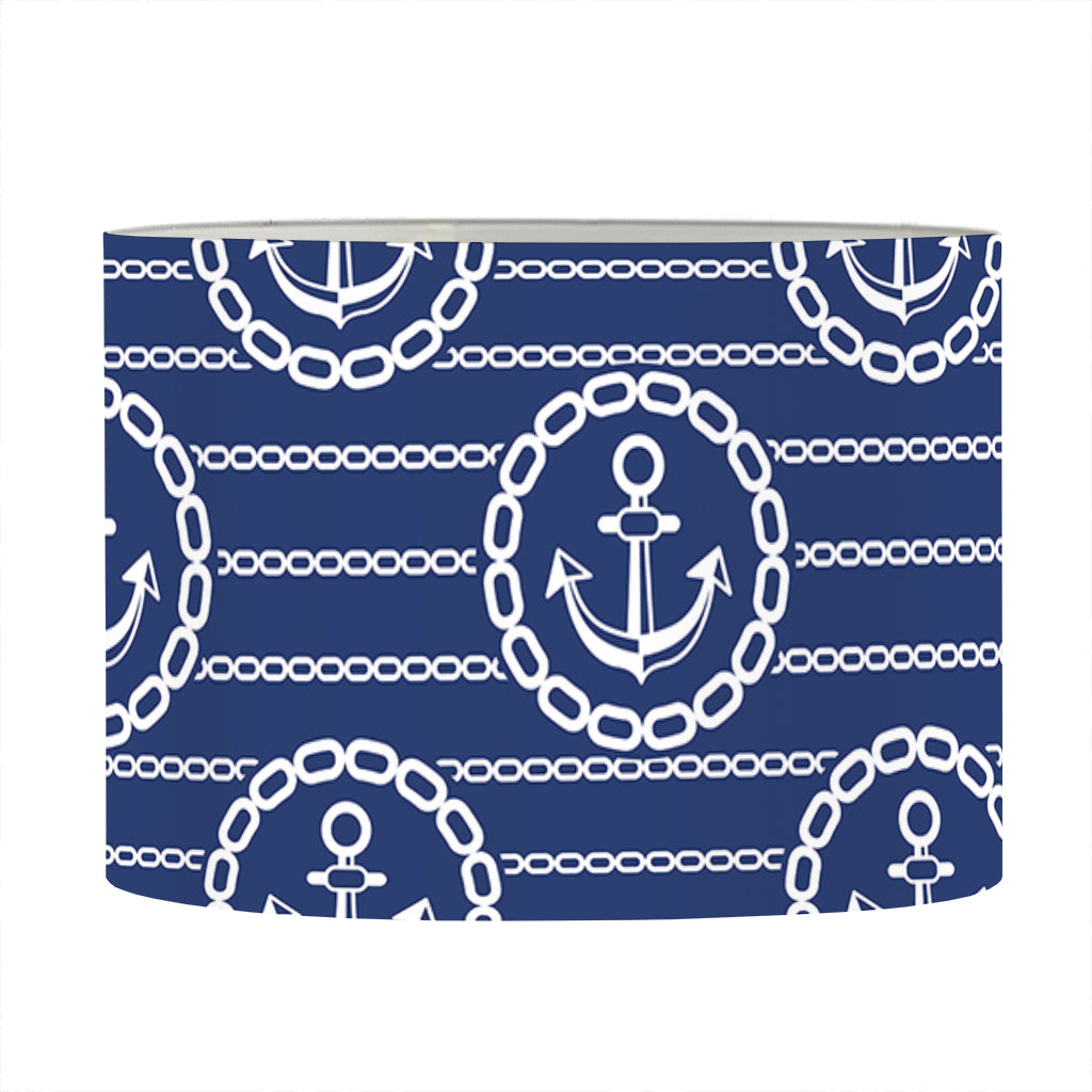 Nautical Anchor Pattern Print Drum Lamp Shade