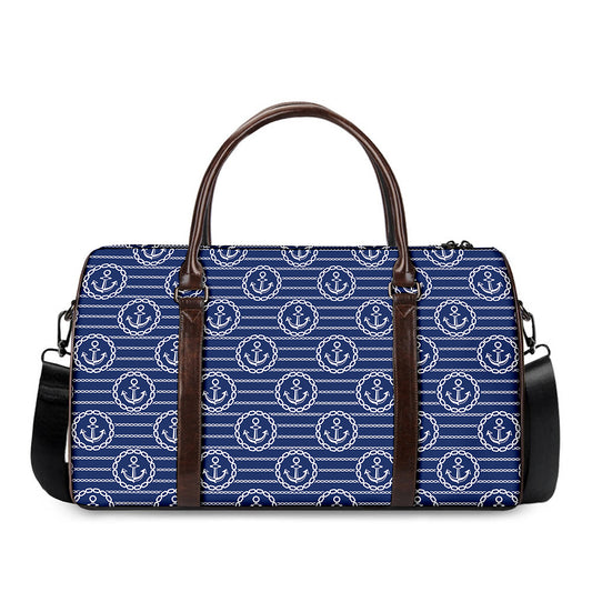 Nautical Anchor Pattern Print Duffle Bag
