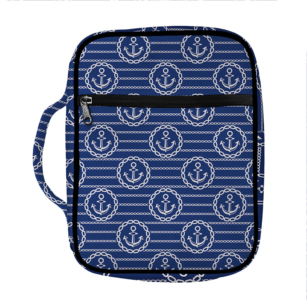 Nautical Anchor Pattern Print Front Pocket Bible Bag