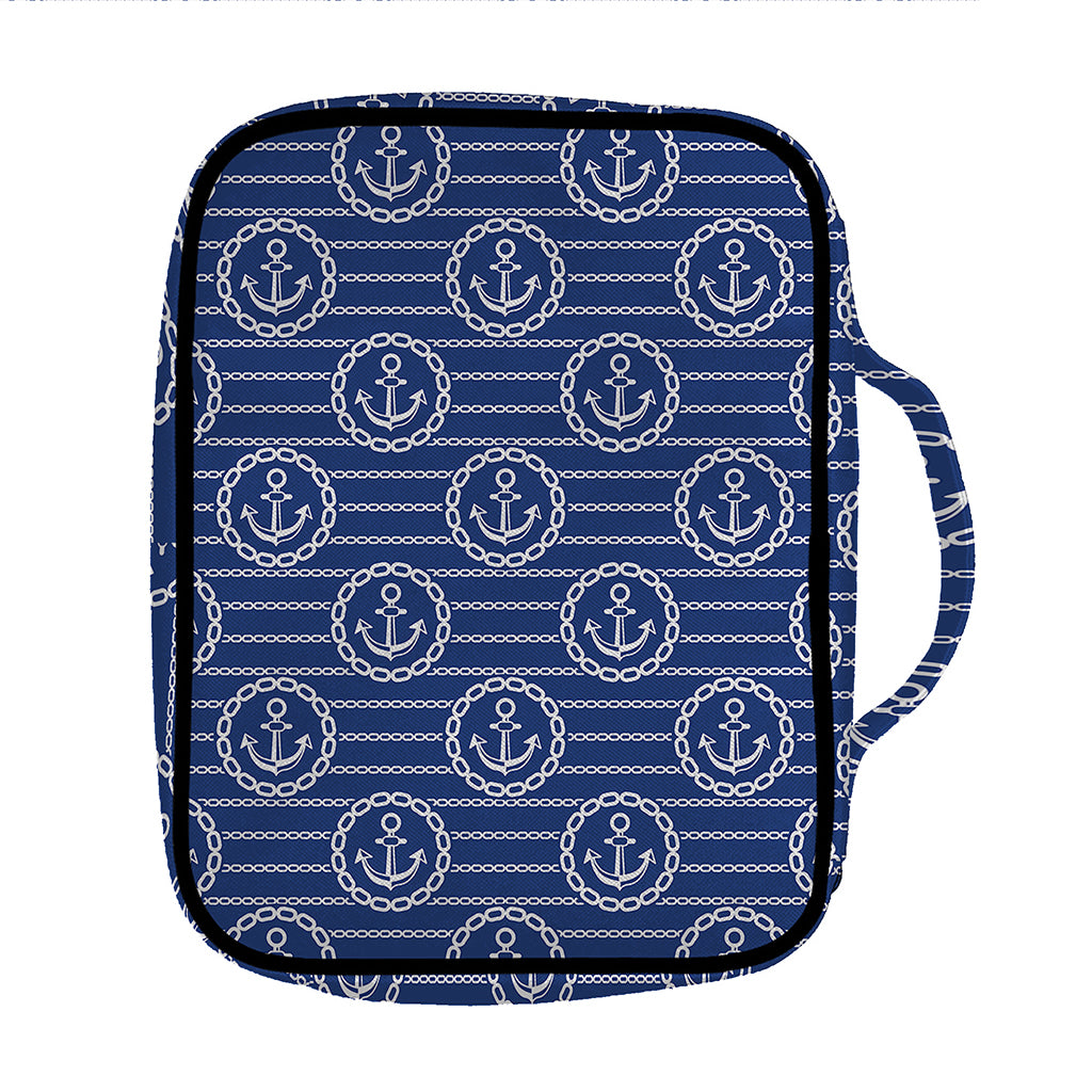 Nautical Anchor Pattern Print Front Pocket Bible Bag