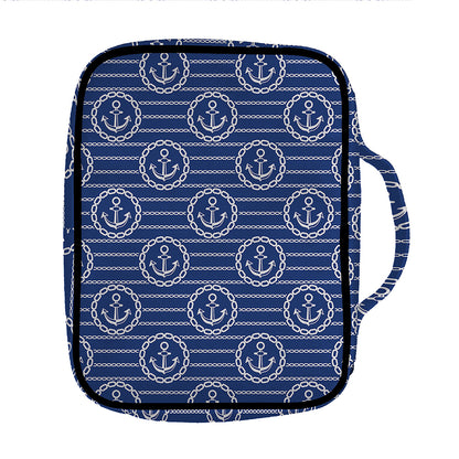 Nautical Anchor Pattern Print Front Pocket Bible Bag