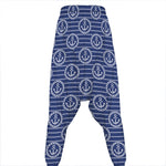 Nautical Anchor Pattern Print Hammer Pants
