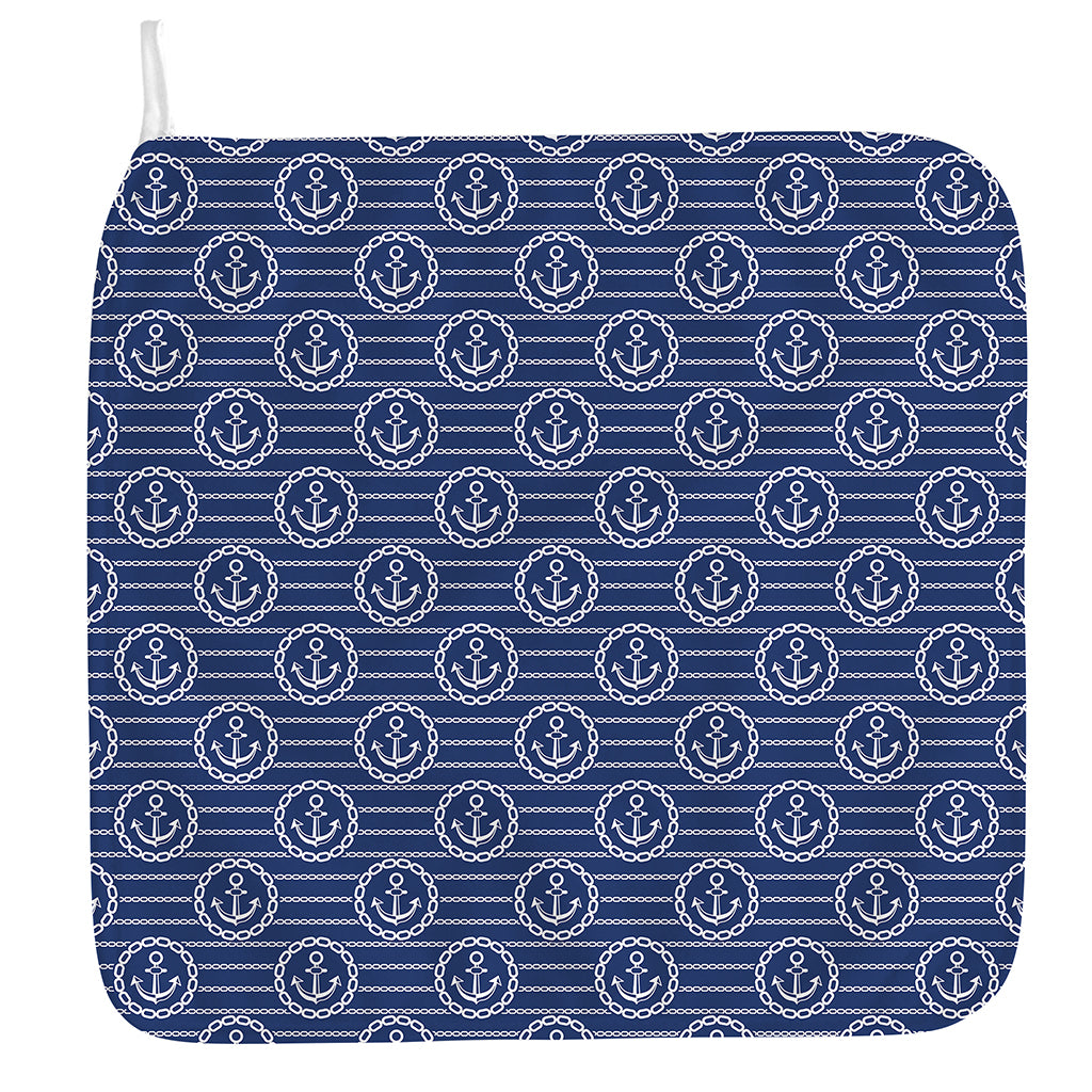Nautical Anchor Pattern Print Hand Towel