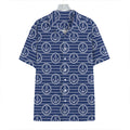 Nautical Anchor Pattern Print Hawaiian Shirt