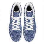 Nautical Anchor Pattern Print High Top Leather Sneakers